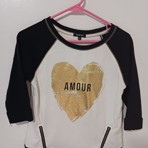 Women Takara girls graphic long sleeve top pullover, with zippers, large color w